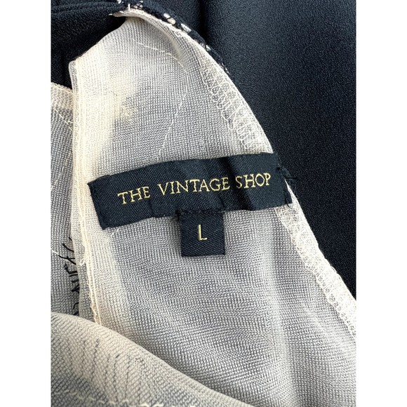 The Vintage Shop Womens Size Large Black Lace A-Line Cut Out Dress - Picture 3 of 5